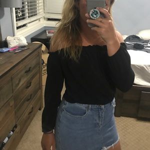 Black off the shoulder top